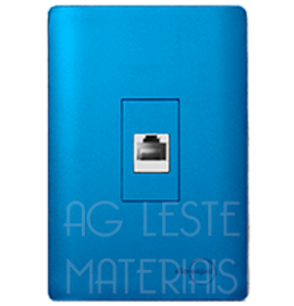 Conjunto RJ45 4x2 - Novara Especiais Azul Fosco